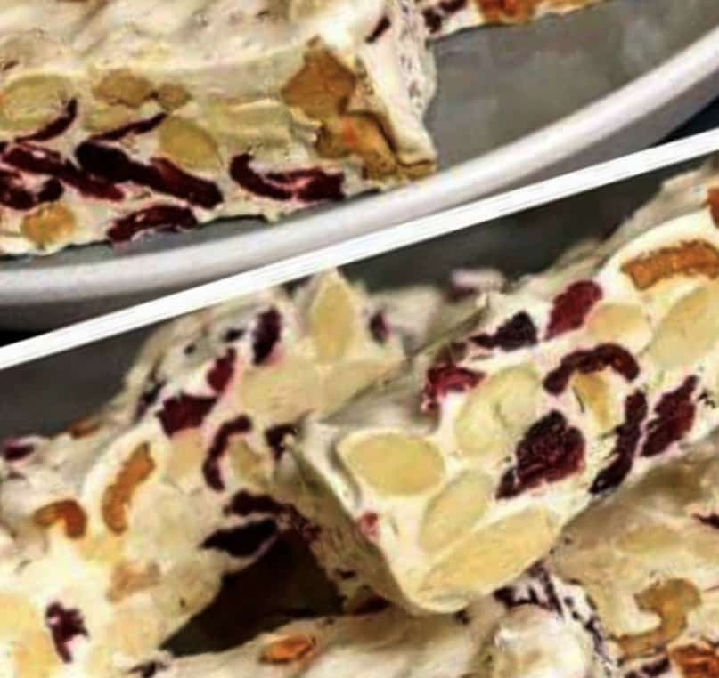 Nougat with Almonds, Walnuts, and Cranberries