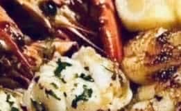 GARLIC BUTTER LOBSTER AND SCALLOPS