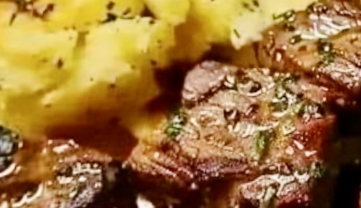 Garlic Butter Steak Bites and Cheesy Smashed Potatoes